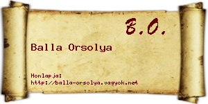 Balla Orsolya névjegykártya